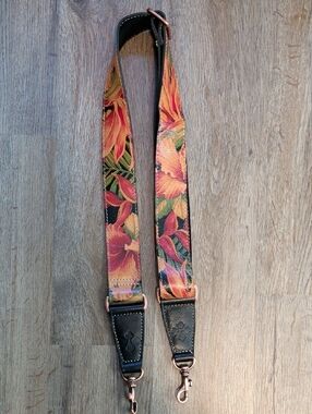 Floral Adjustable Leather Bag Strap Camera Shoulder Bag Luggage Guitar